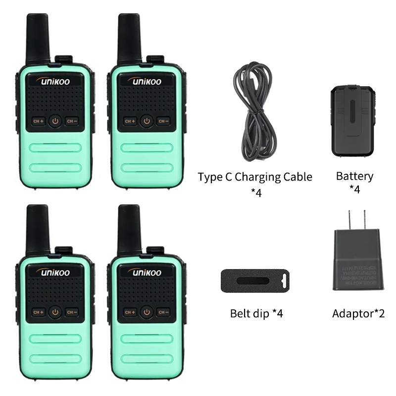 UNIKOO UK228C اسلكية تخاطب 4 قطعة PMR446 FRS المحمولة اتجاهين معدات الاتصالات اللاسلكية للتخييم للتخييم #6