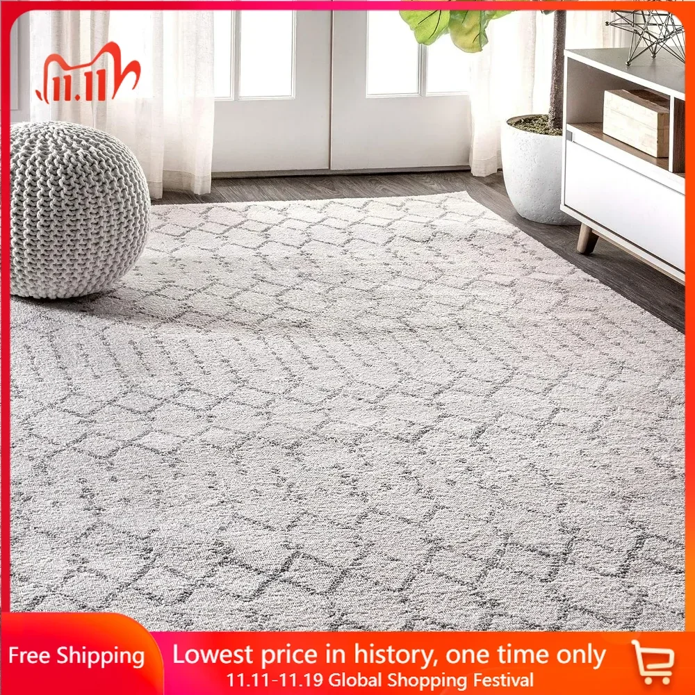 

8 ft. x 10 ft. Area-Rug, Bohemian, Southwestern, Pet Friendly, Non-Shedding, Stain Resistant, Easy-Cleaning, Cream/Gray,Carpet