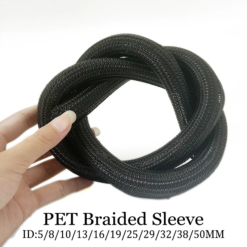 Expandable Cable Sleeve PET Braided ID 5m-50m Self Closed Insulated Wrap Flexible Pipe Tube Split Line Protector Wire Organizer