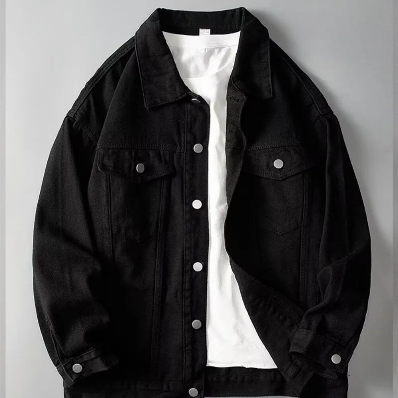

Summer Windbreaker Men Jackets Denim Jacket Men's Trendy Brand Spring and Autumn New Trendy Handsome Loose Boy Top Retro Jacket