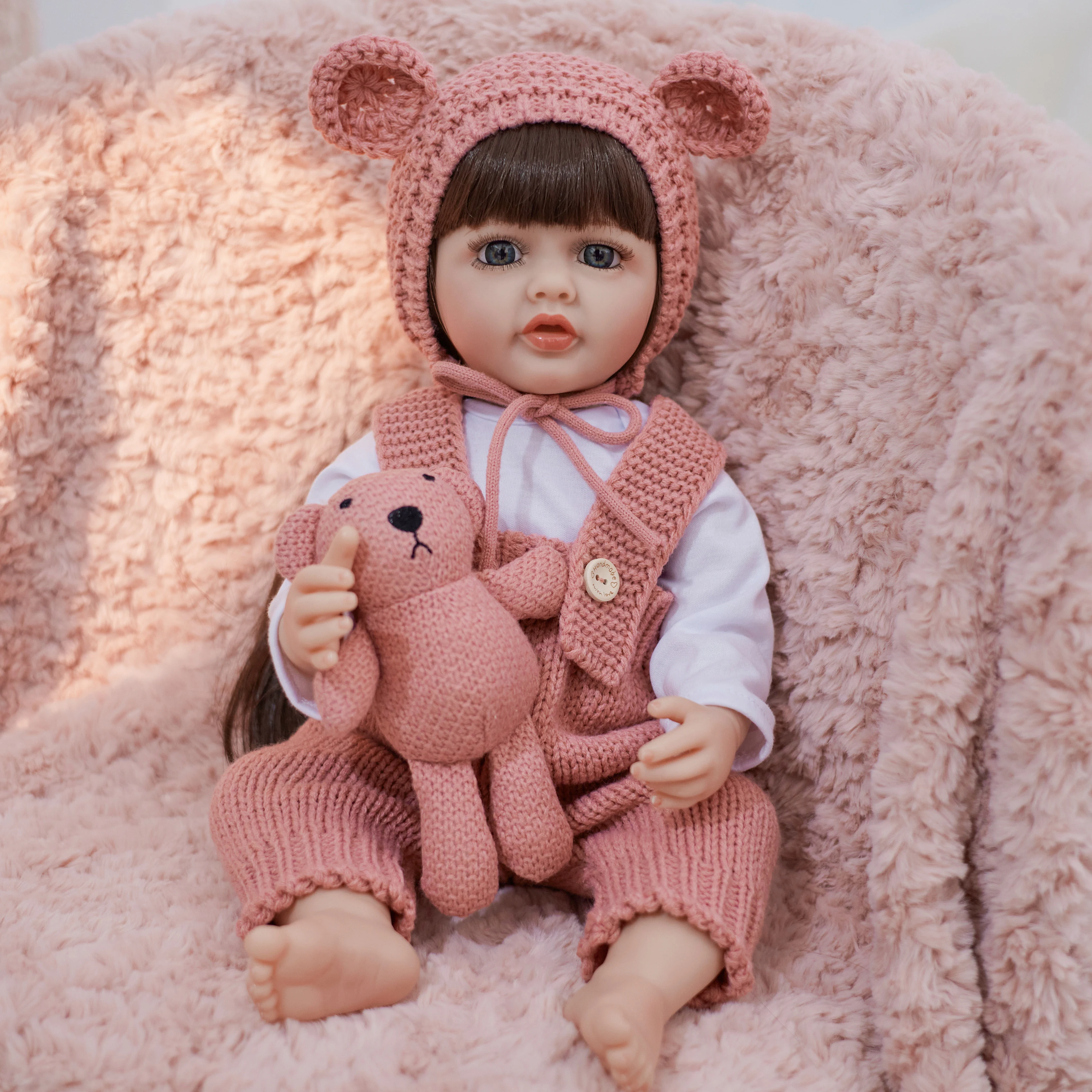 22 inch Creative Rebirth Doll Set, Newborn Baby Doll, Simulation Doll with Accessories, Birthday Gift, Christmas Gift