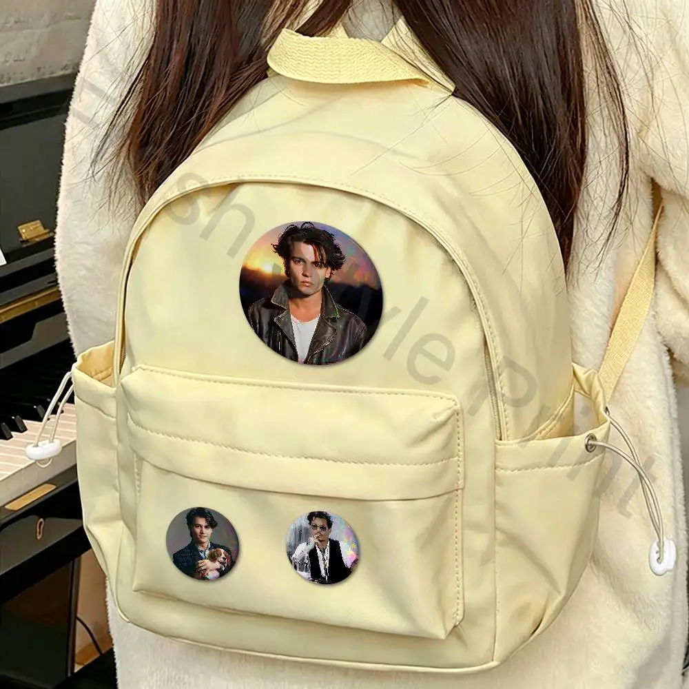 J-Johnny D-Depp Actor 32mm 58mm 75mm 44mm 25mm Anime Badges Brooches DIY Pins Decorations Birthday Gifts