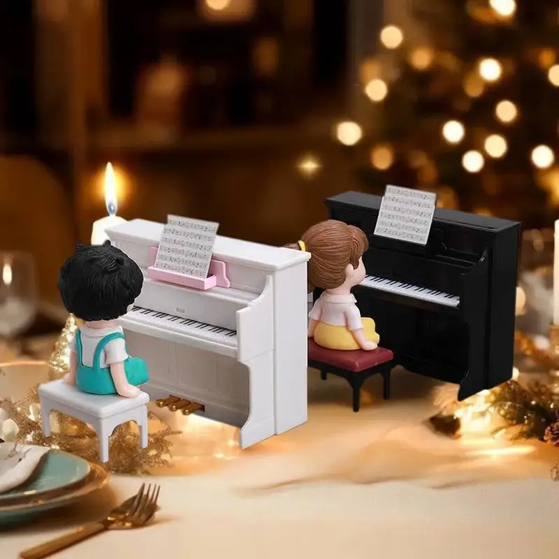 Dollhouse Playhouse Scene Accessory, Simulated Mini Piano Musical Instrument Toy Model, Cute Furniture Set.