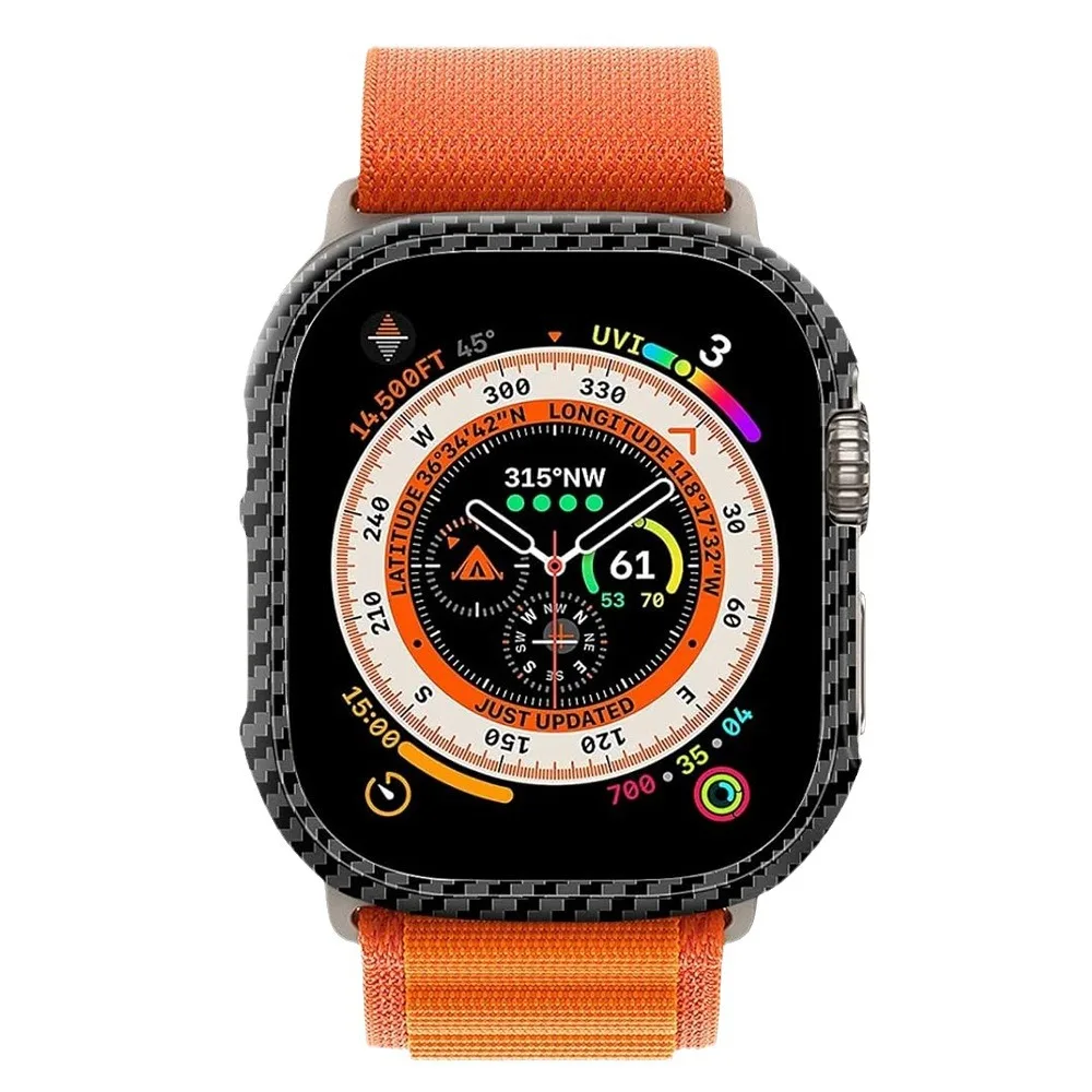 كيفلر ألياف الكربون رقيقة الحال بالنسبة لساعة أبل الترا 49 مللي متر غطاء ألياف الأراميد ل أبل Ultra1/2/3 49 مللي متر الغطاء الواقي