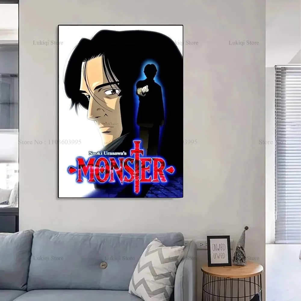 Vintage Anime Animation Cartoon Manga M-Monster Poster Poster Prints Wall Art Bar Living Room Home Decor Canvas Painting