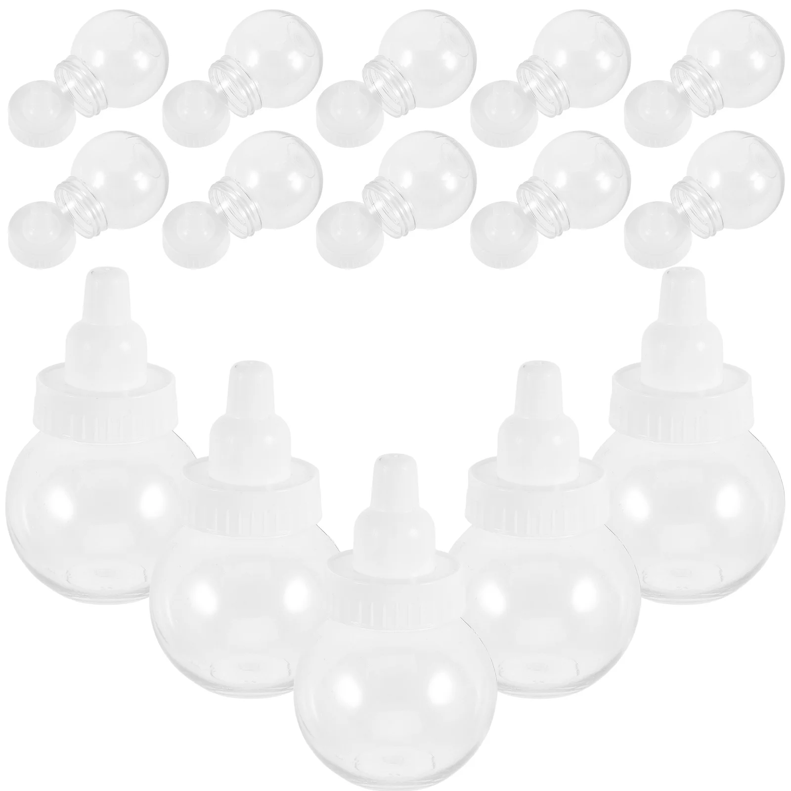 

20Pcs Creative Cartoon Candy Jars 60Ml Ball Shaped Storage Boxes Plastic Candy Containers Lid Showers Party Favors