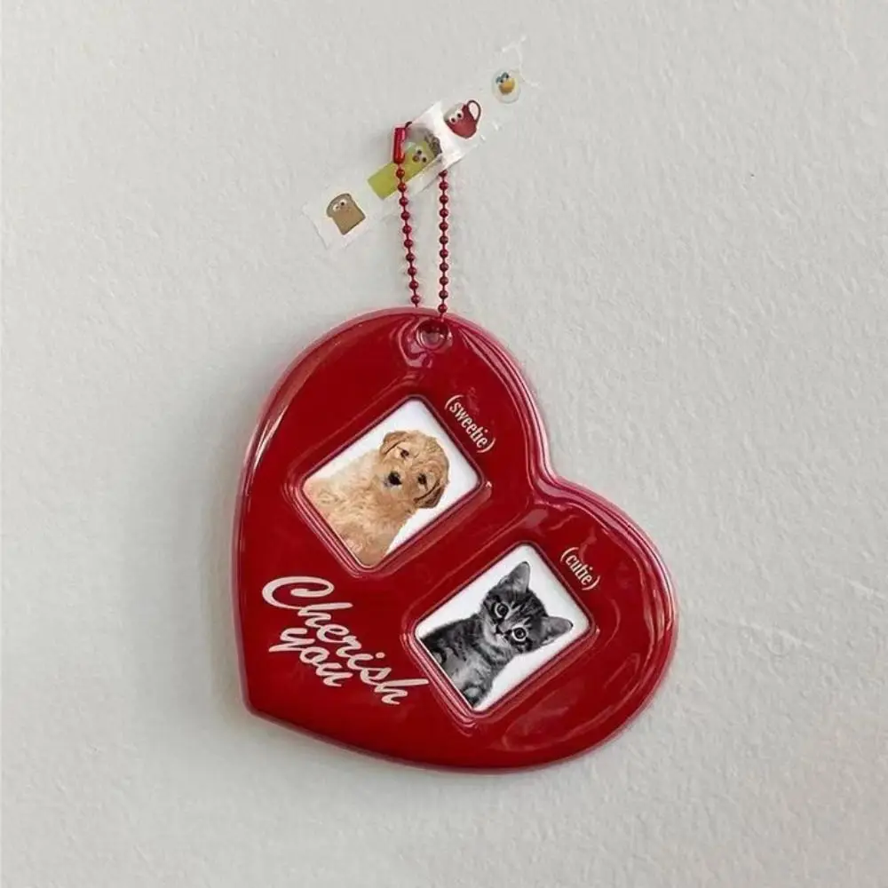 

Cute PVC Photo Card Holder Love Heart Shape Korean Style Idol Photo Frame Photo Sleeves