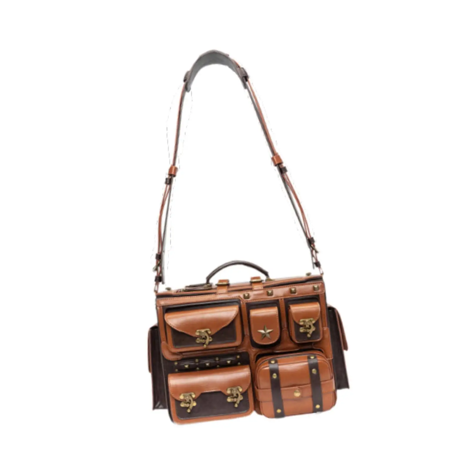 Steampunk Crossbody Bag Handbag Multi Pockets Travel Purse Satchel Industrial