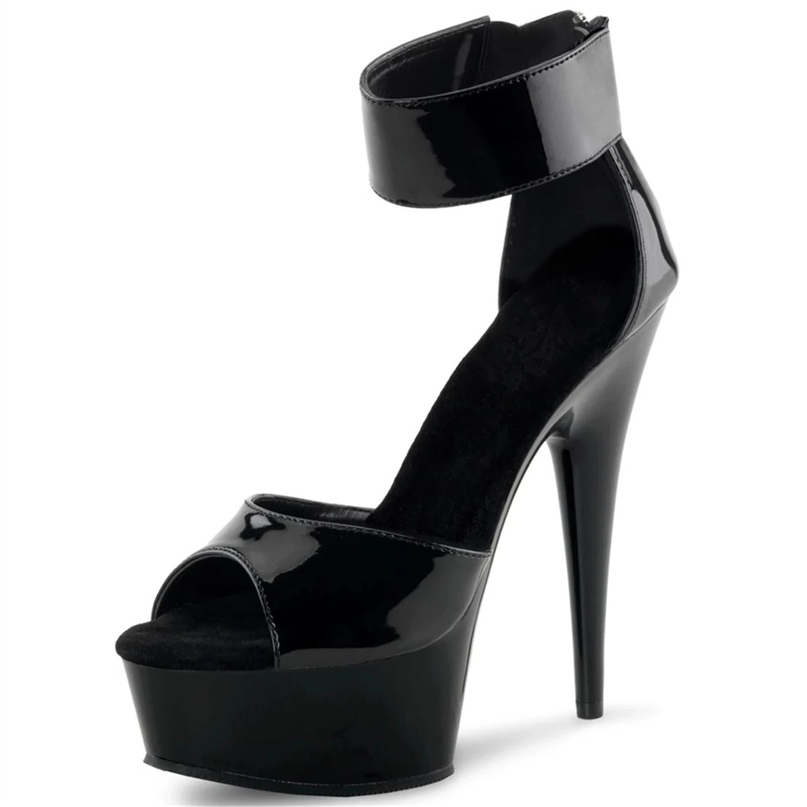 

Туфли для переодевания, 15 см, готические туфли с открытым носком в полоску, туфли для танцев на пилоне, экзотические пикантные туфли в стиле фетиш, 6 дюймов, элегантные туфли из флока для подиума, большой размер