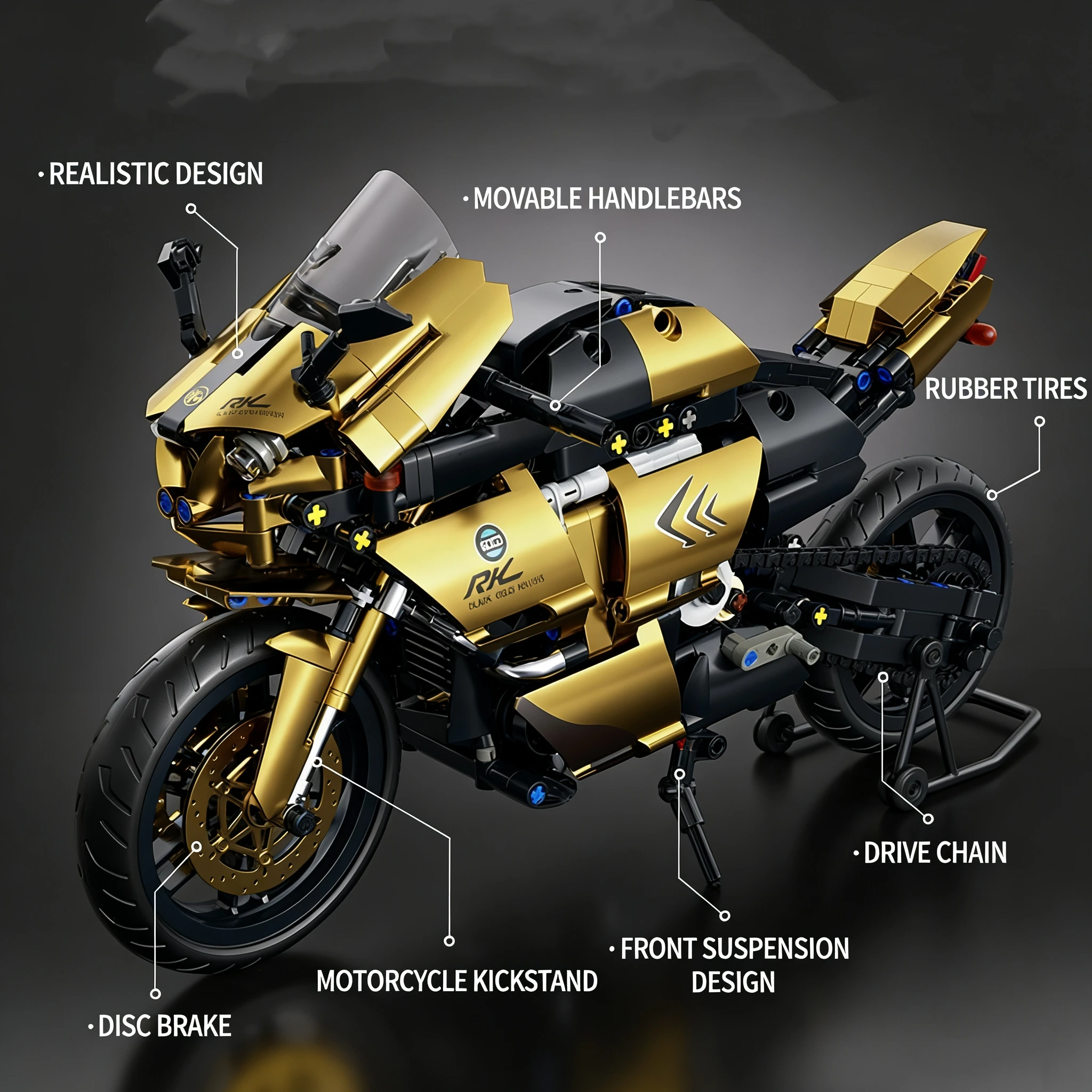 

Конструктор Ducati: Модель мотоцикла из серии «Машины», развивающая головоломка, игрушка-украшение, подарок на день рождения для детей