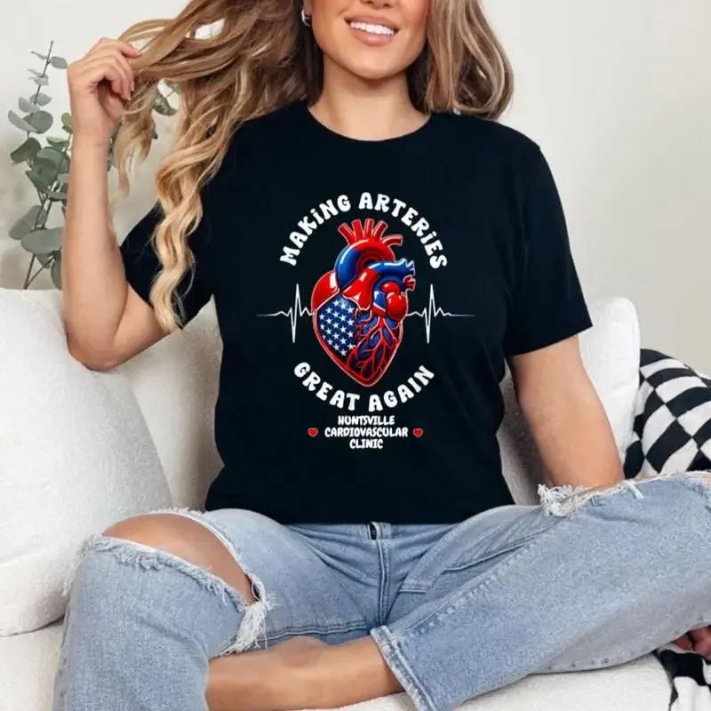 Making Arteries Great Again T Shirt Funny Heart Health Cardiologist Medical Student Healthy Living Top Doctor Joke