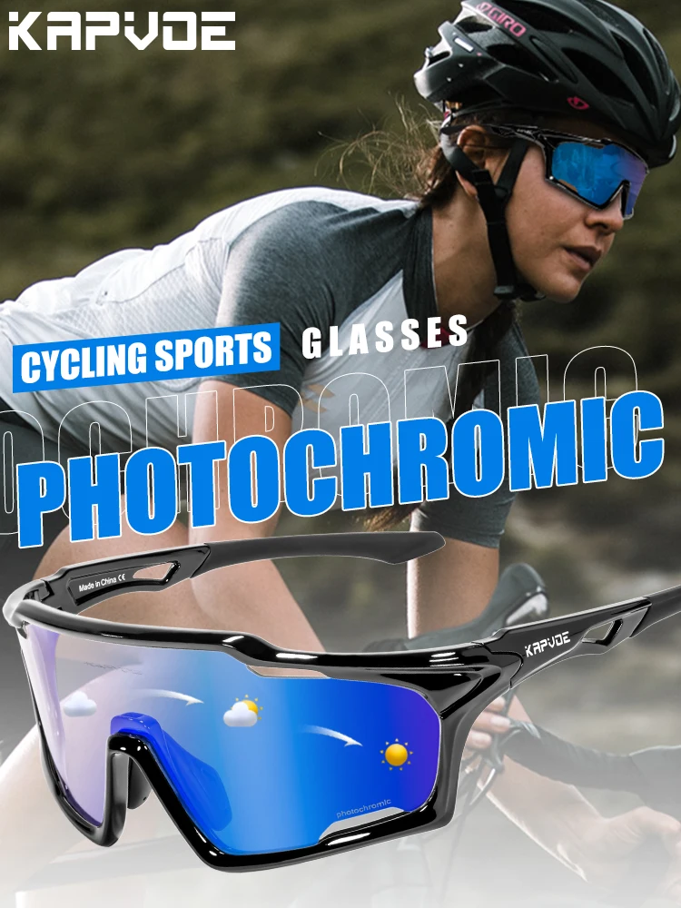 AliExpress kapvoe KAPVOE Photochromic Night Riding Glasses UV400 MTB Road Bike Cycling Sunglasses Bicycle Outdoor Sports Camping running Eyewear