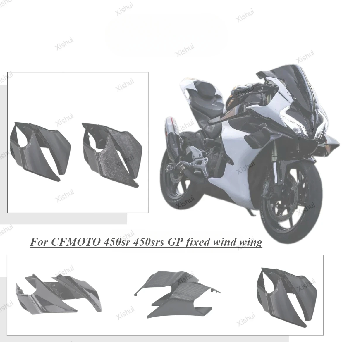 

For CFMOTO 250sr 300sr 450ss 450SR 450SRS modified competitive wide body enlarged concept fixed wing flow hood side wing