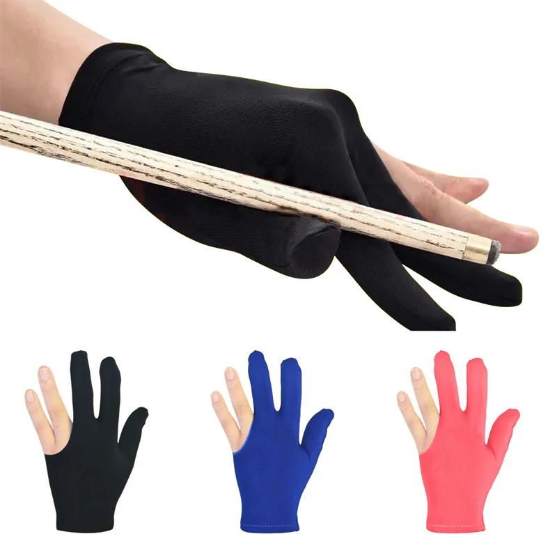 

1/5/10 Pack 3 Finger Billiard Gloves Breathable Elastic Snooker Pool Cue Gloves Men Women Anti-Slip Pool Cue Gloves