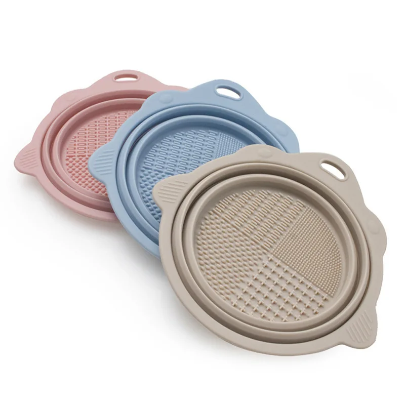 Pennello per trucco pieghevole in silicone transfrontaliero Ciotola per pulizia Spugna Soffio Frullatore di bellezza Tampone per lavaggio Strumenti cosmetici Strumento per la pulizia