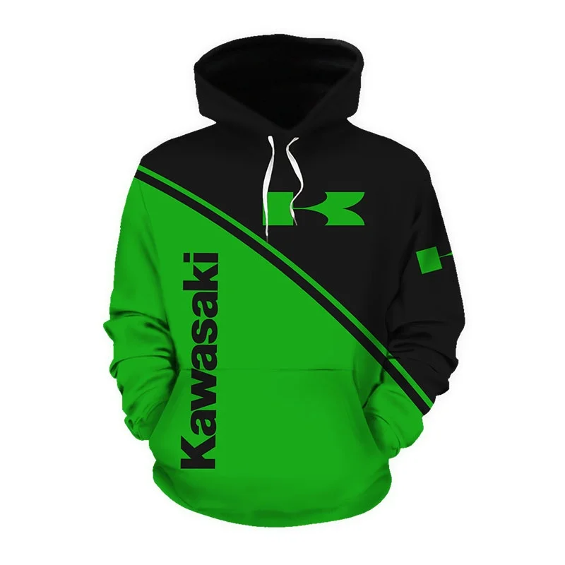 Hoodie de competição Kawasaki Motorcycle Racing para homens e mulheres, Hoodie esportivo, Street Leisure, impresso em 3D, primavera e outono