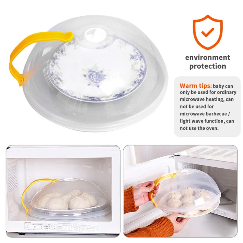 Professional Microwave Food High-Temperature Anti-Sputtering With Handle Heat Resistant Lid For Microwave Fresh-Keeping Cover