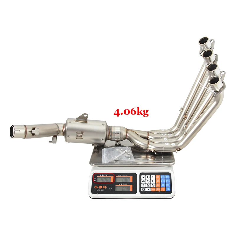 الانزلاق على ل QJMOTOR QJ800GS-G QJ 800 GS-G دراجة نارية العادم الهروب نظام الجبهة وصلة الأنابيب ربط الأصلي الخمار Motobike