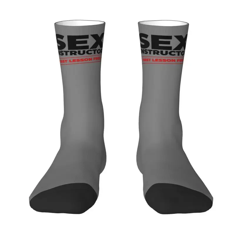 

Fun Mens Sex Instructor Non-slip Sport Socks Comfortable Breathable 3D Printed Hip Hop Crew Socks