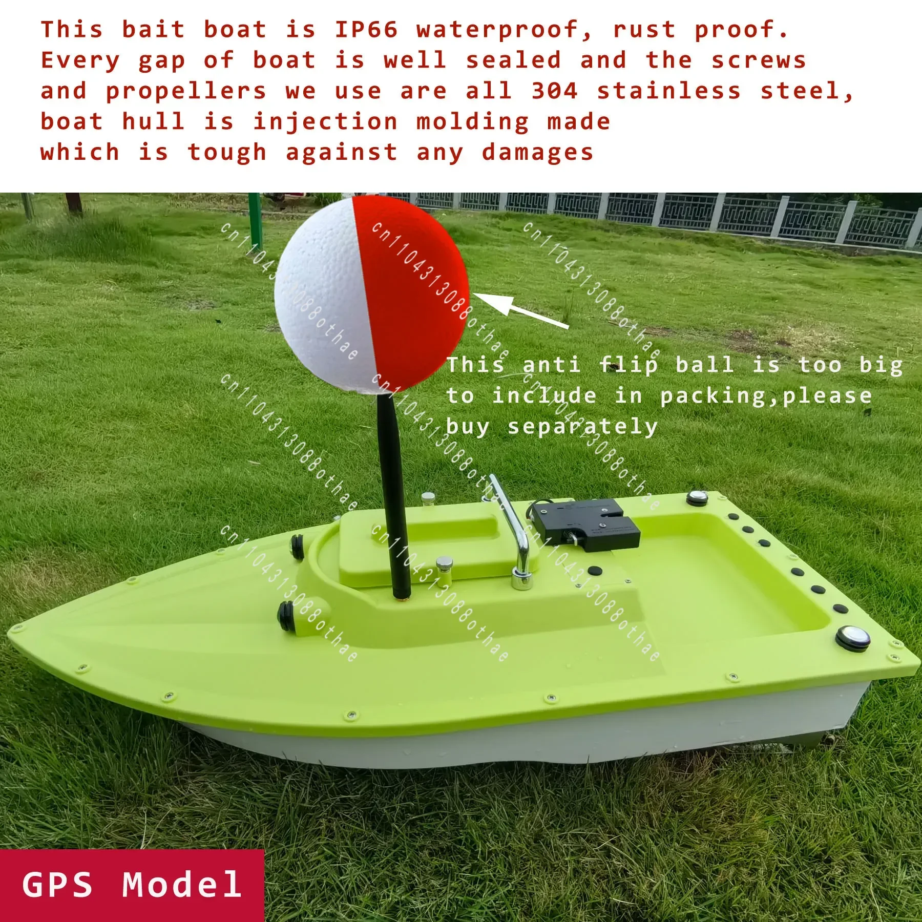 For Surf Fishing with,IP 66 Waterproof,5 Meters/Second S80 Brushless Motor Super Speed Saltwater RC Fishing Bait Boat with GPS