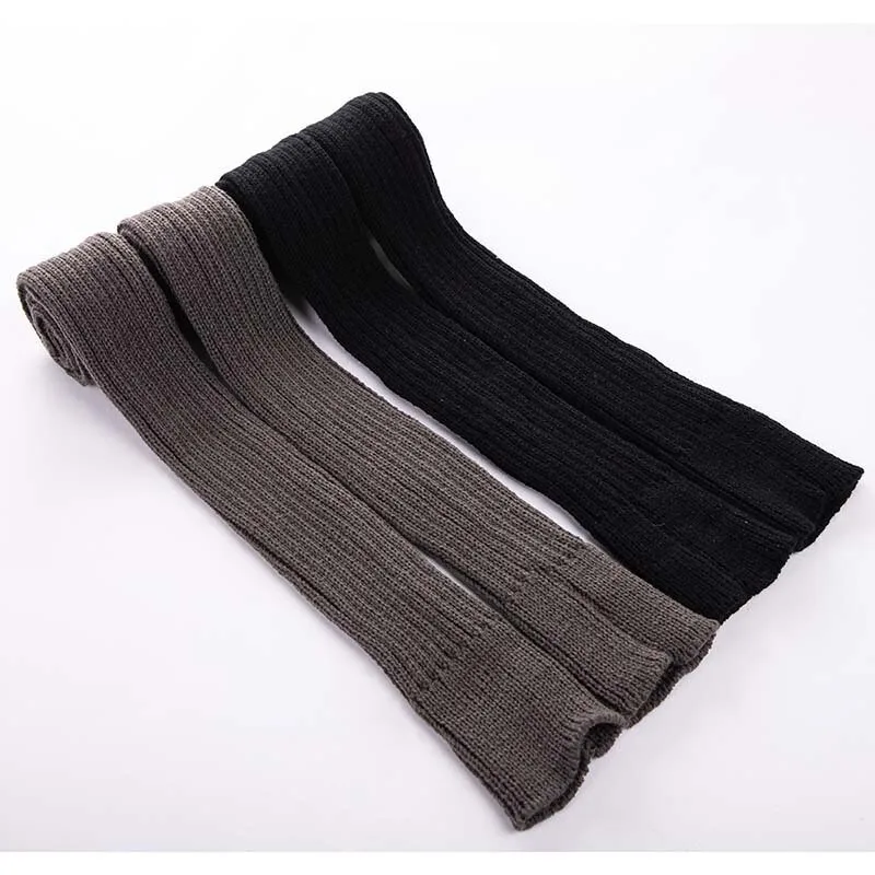1Pair Women Winter Leg Warmers Knitted Thick Strip Woolen Plus Long Leg Socks Over Knee Crochet Knit Legging Dance Ballet Socks
