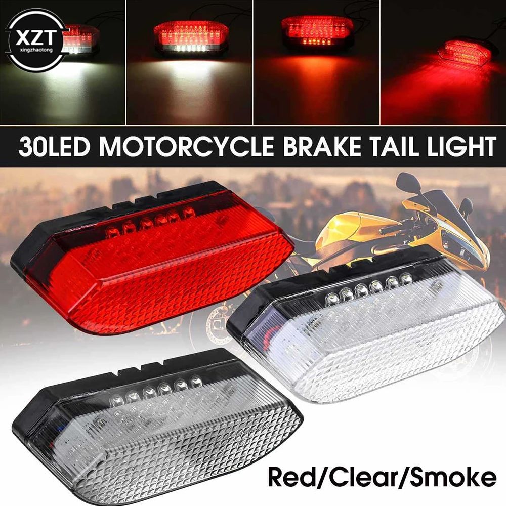 1PCS 30LED Universal Motorcycle Bike Rear Tail Stop Red Light Brake Light Lamp Tail Light Rear Lamp For Dirt Bike ATV Taillight