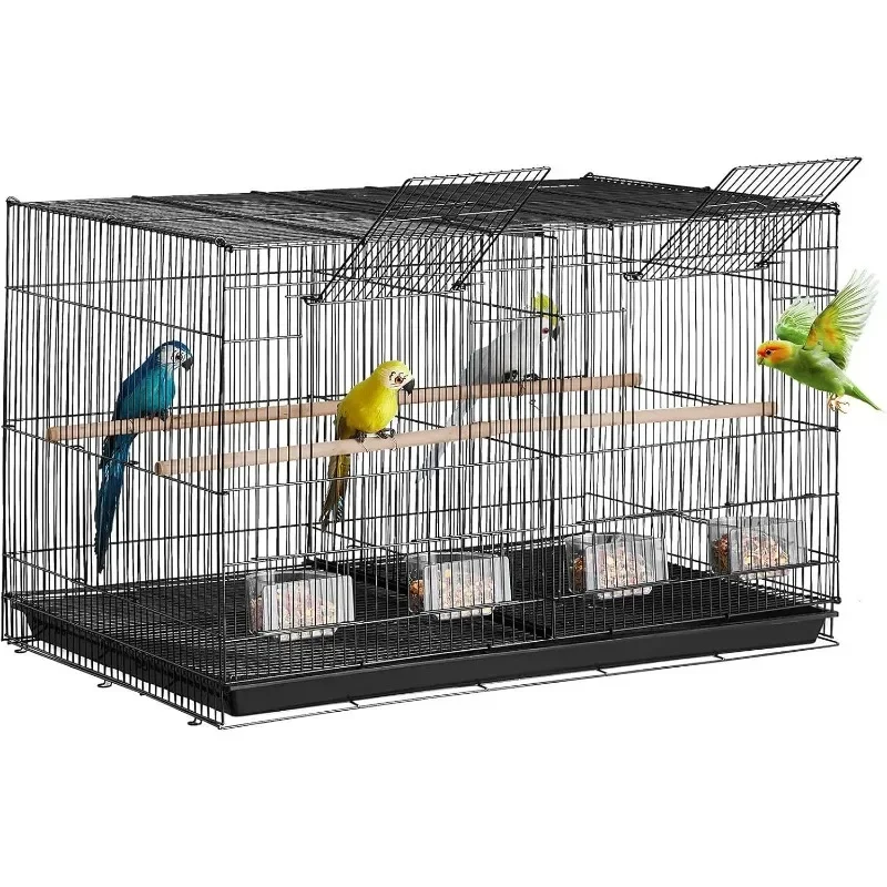 30-inch Flight Bird Cage, Stackable Divided Small Parakeet Cage for Parrots Canaries Cockatiels Lovebirds Finches Budgies