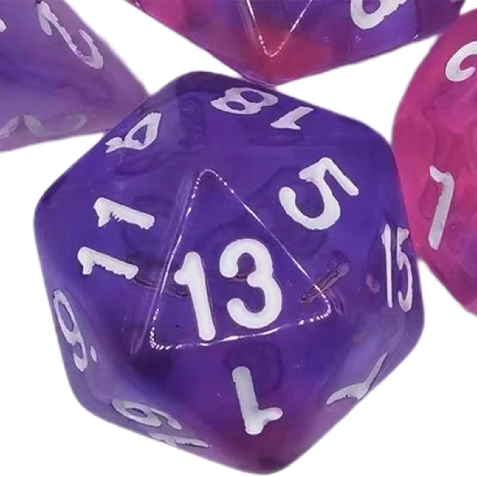 Acrylic Polyhedral Game Dice Set Bicolor Transparent Board Game Accessory for Tabletop RPG and Party