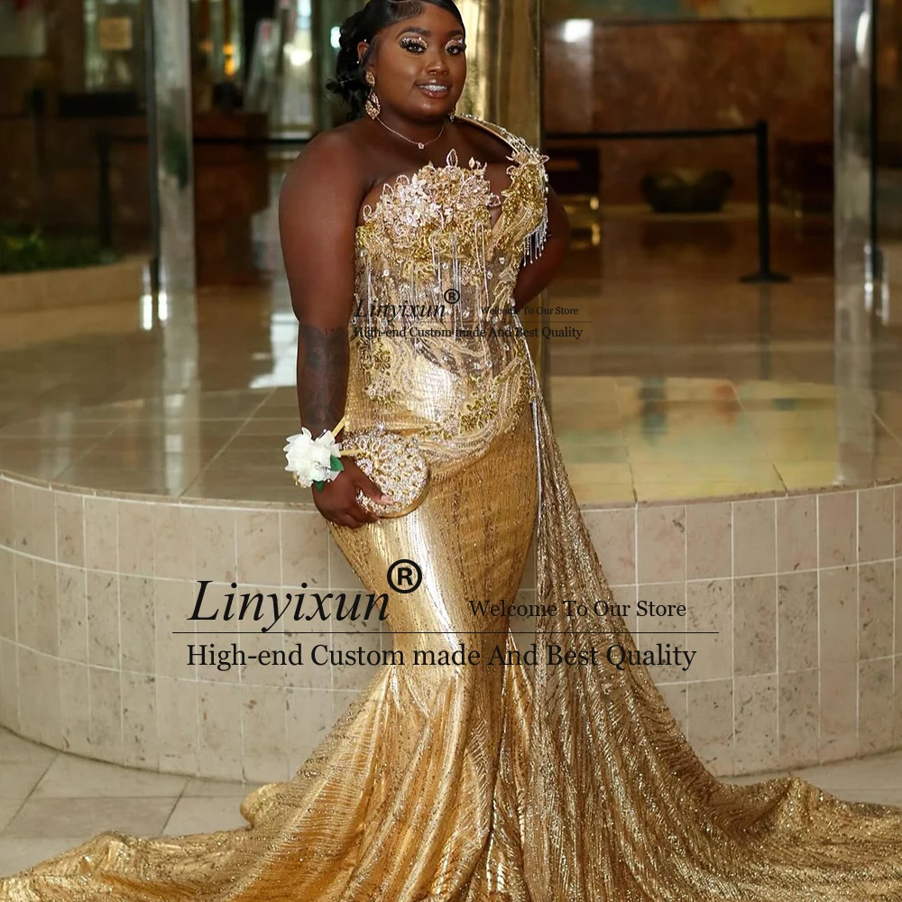 Gorgeous Sparkly Prom Dresses for Woman Glitter Sequin Mermaid Wedding Party Gown Customized Plus Size vestidos de cerimônia