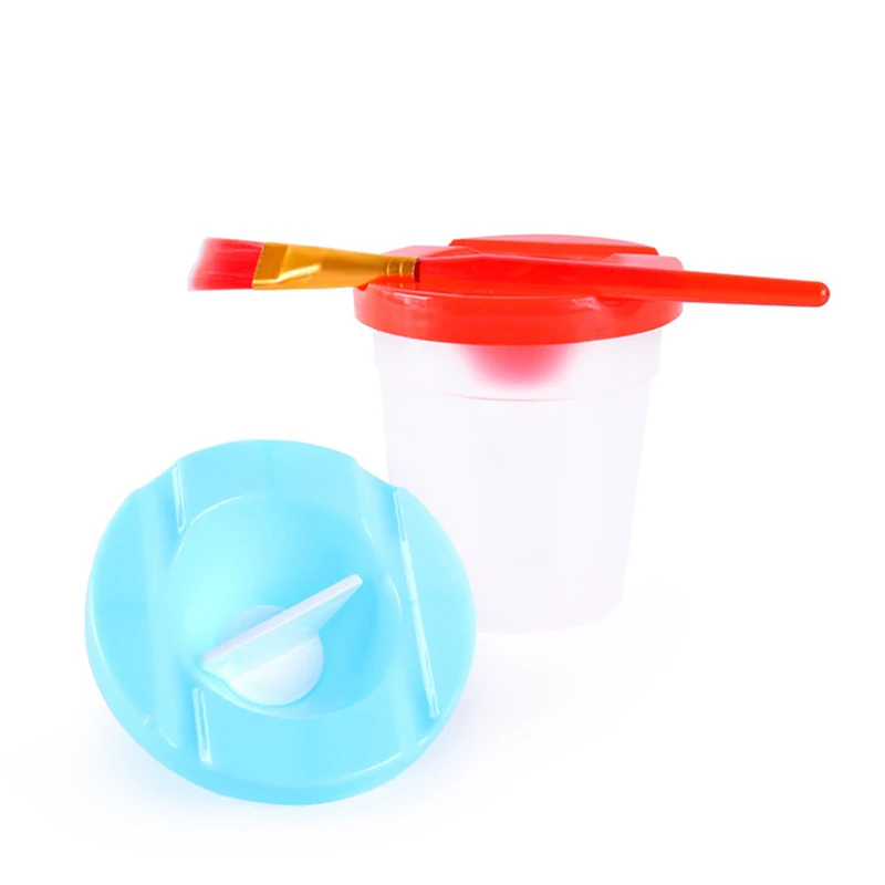 Brush Washing Bucket Multi-Use Paint Brush Basin with Palette Brush Holder Painting Pen Wash Cup Art Supply - Image 2
