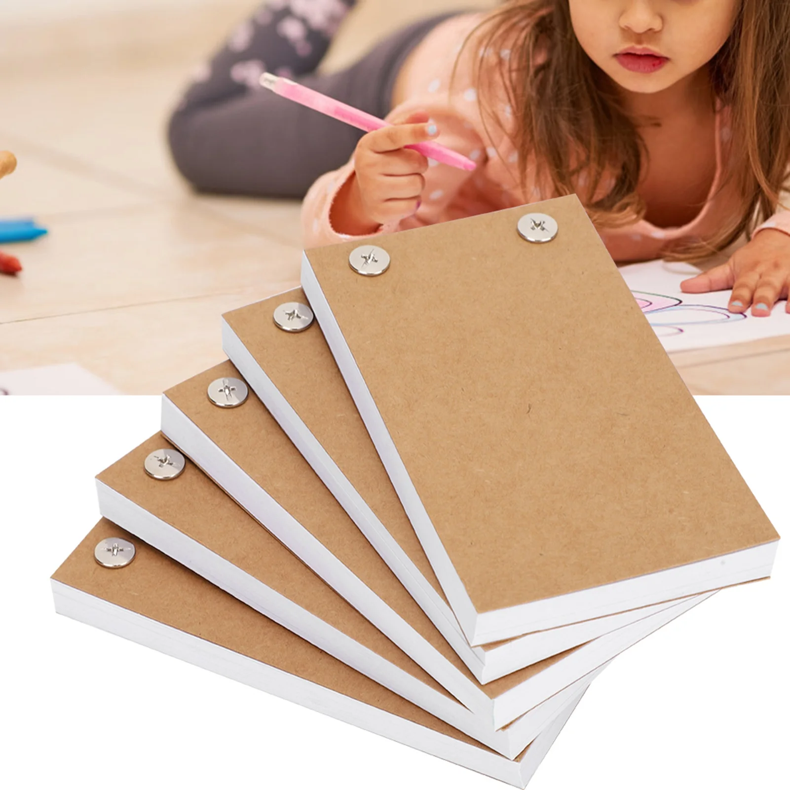 Book Kit Separate Hand‑Painted Books + Screws Set Children Painting Tools Drawing Board  Book Kit for Drawing