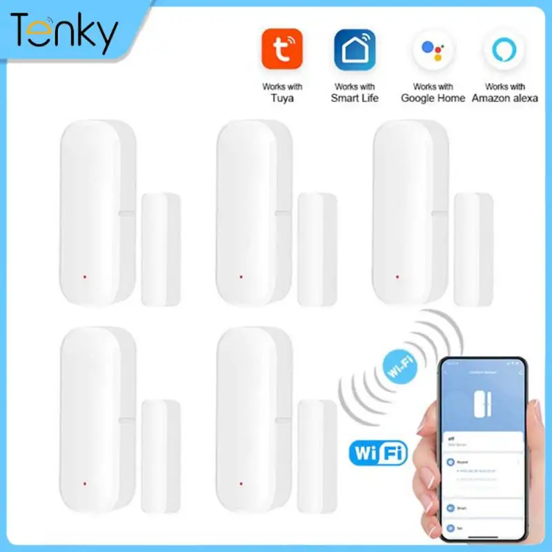 Tenky Tuya WiFi Smart Door Sensor Smart Home Door Open/Closed Detectors Window Sensor SmartLife Works With Google Home Alexa