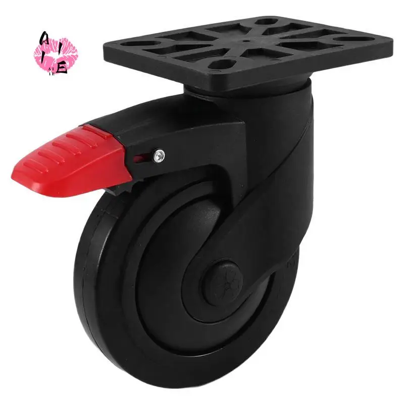 A11E-5 Inch Caster Wheel With Brake Bracket Mute Swivel Casters For Workbenche Machine Electric Equipment Shelve Trash Bin