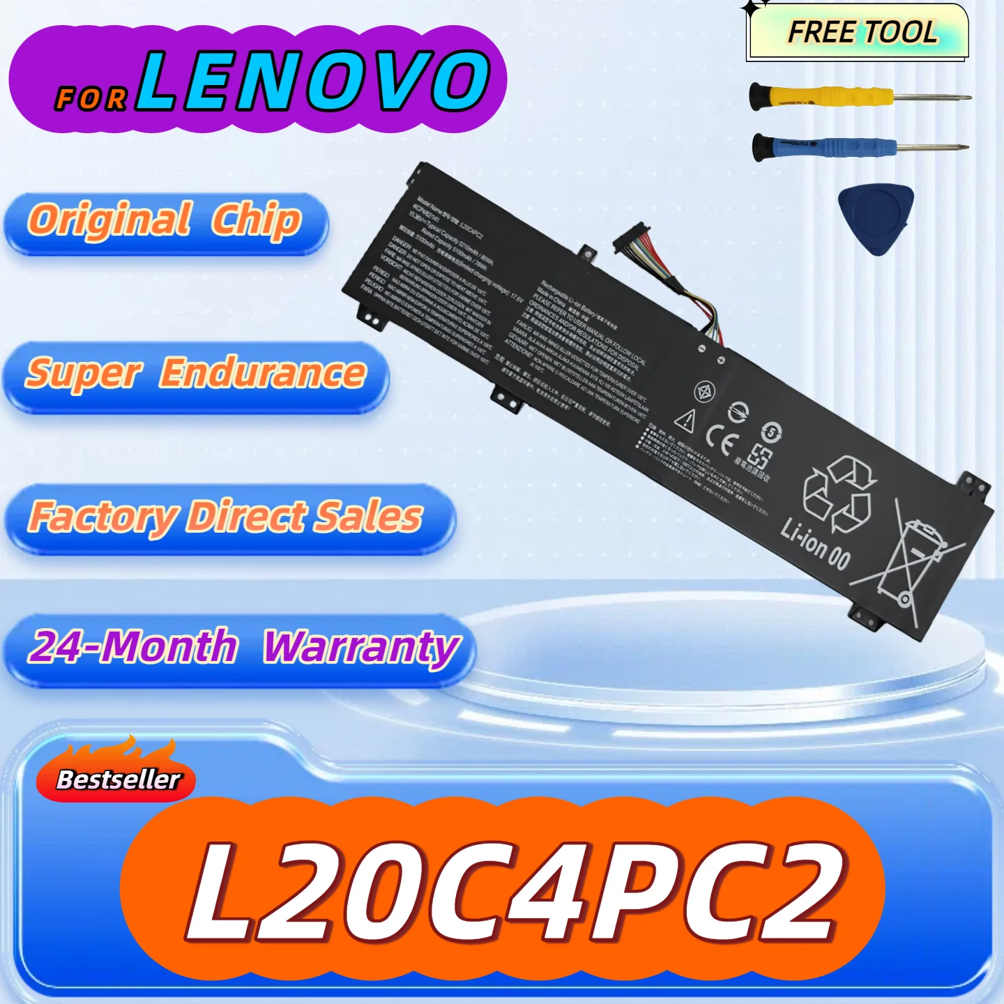 L20C4PC1 L20D4PC1 L20M4PC1 بطارية الكمبيوتر المحمول لينوفو الفيلق 5 15ACH6 15ITH6H Pro-16ACH6 Legion 7-16ITHG6 أداة مجانية + 24 متر الضمان