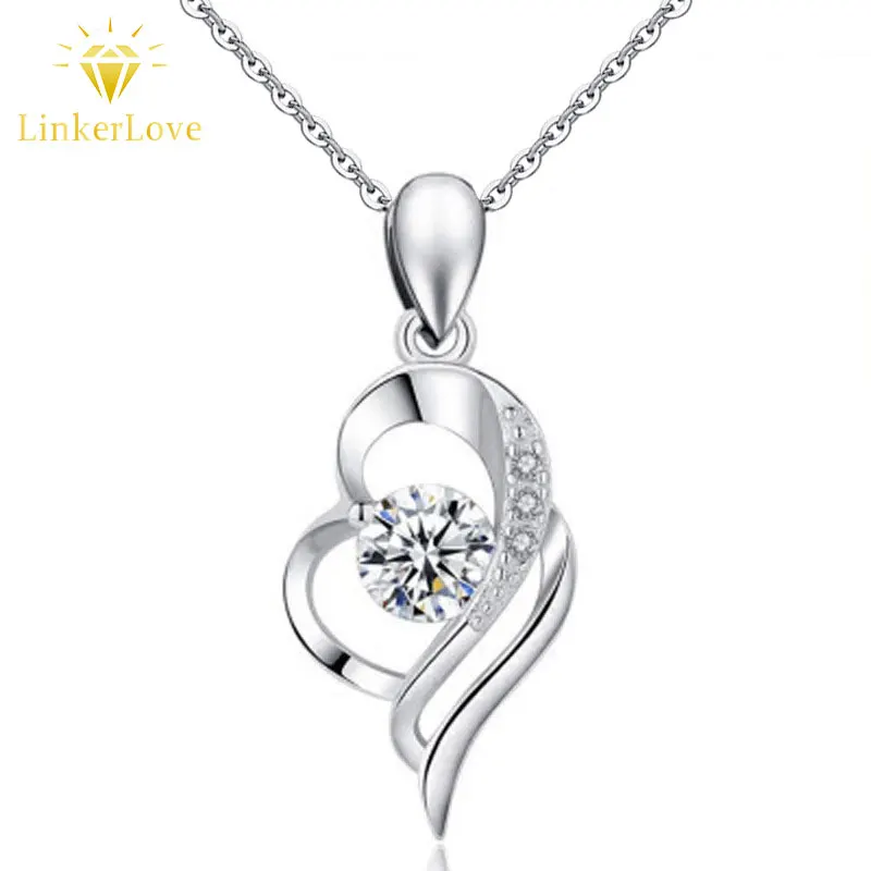 

Ожерелье-чокер LinkerLove из стерлингового серебра S925 с муассанитом 1 карат в форме сердца и крыльев ангела для женщин, изысканный ювелирный подарок