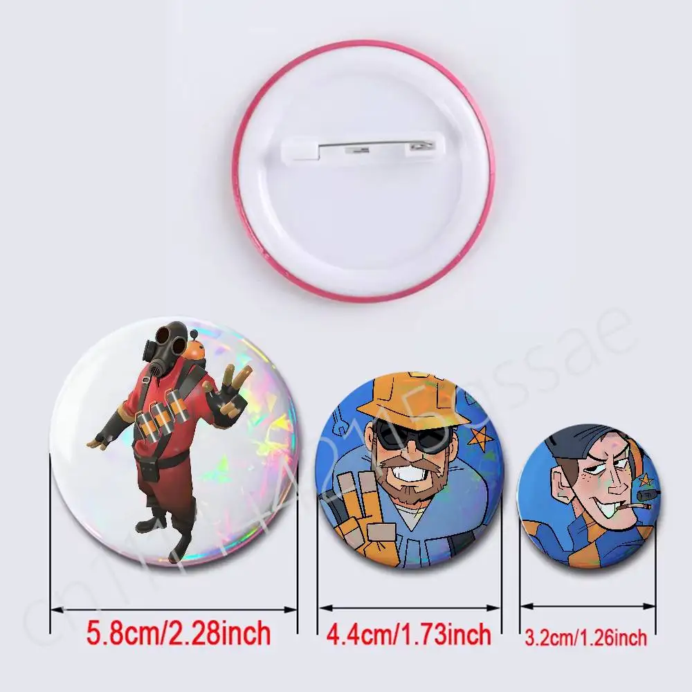 For Scout Sniper T-Team TF2 Tinplate Pins Creative Brooches Character Icon Badges for Clothes Decoration Backpack Gifts