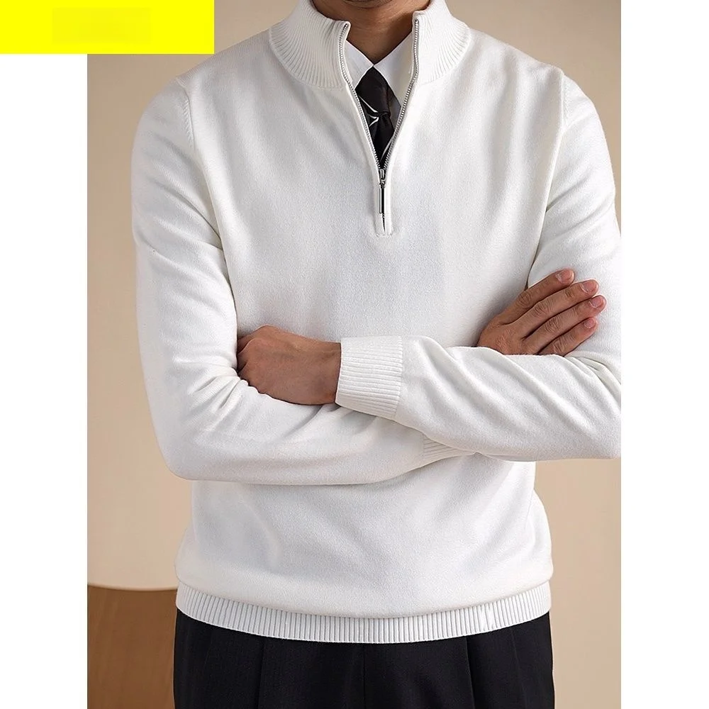 

Casual Knitted Sweater Men's Faion Trending f High Collar Autumn Winter New Sle Color Young Versatile Base Layer