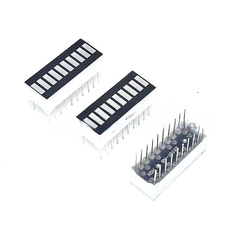 

5pcs 10 grid digital segment light-emitting column LED light bar super bright red yellow green blue light flat tube 20p