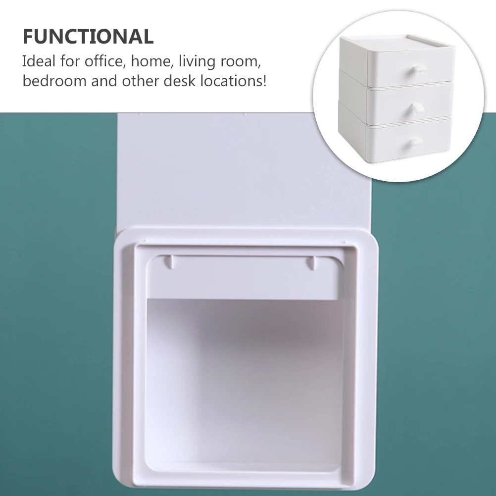 

Multi-layer Shelf Storage Organizer Desktop Drawer Box Office Home Plastic Pen Holder Earphone Cable Business Card Scissors