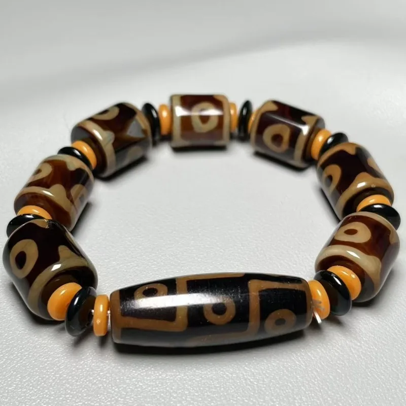 

Natural Tibetan Dzi Bead Bracelet, Retro Ethnic Style Unisex Bracelet.