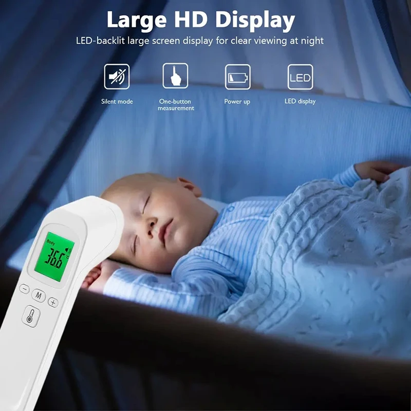 Portable Thermometer Display Forehead Thermometer Digital Display Infrared Smart Human Body Thermometer