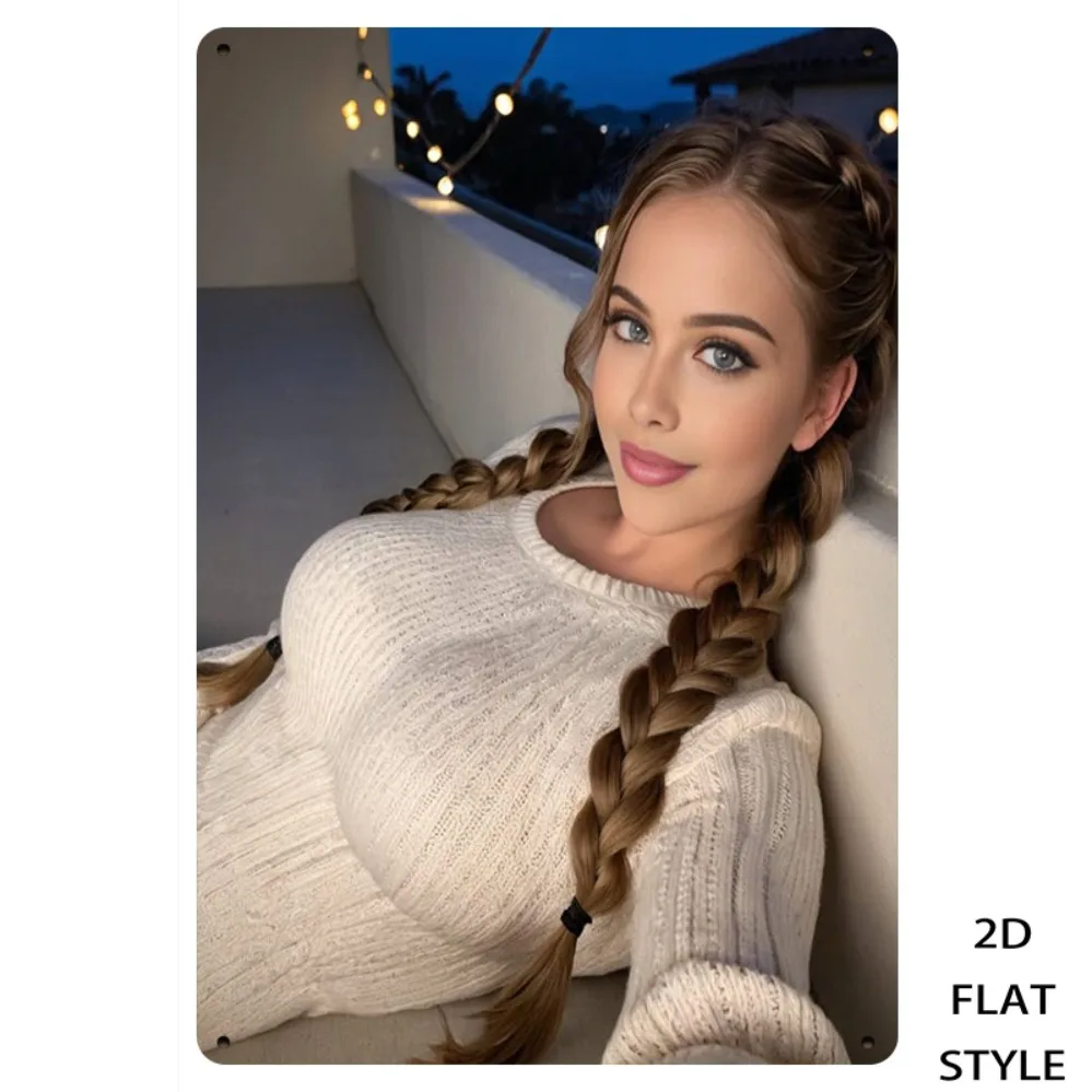 

Vintage Metal Sign 8"x12" Retro Woman Art Minimalist Nordic Wall Decor for Bedroom Living Room