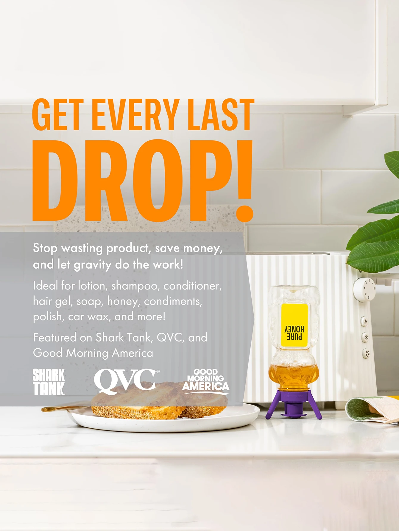 No More Waste Of Products - Suitable For Most Plastic Bottles, Inverted Bottle Caps, Large, Small, And Medium Sizes, Multi Funct