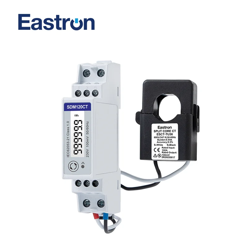 SDM120CT-MV+TU36 600A/0.1V CT,1 phase 2 wire, 230V, RS485 Modbus, Measure kwh,kvarh,U,I,P,Q,PF,Hz,dmd, DIN rail energy meter,MID