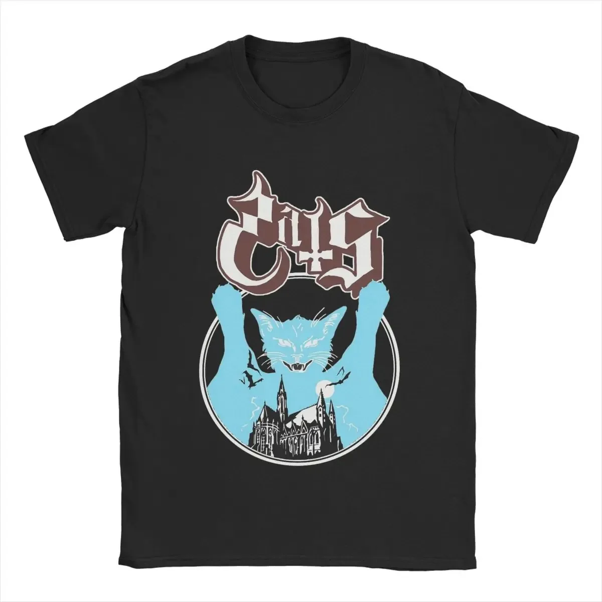 Opussy Ghost Band T-Shirts for Men Hipster 100% Cotton Tees Round Collar Short Sleeve T Shirt Printed Tops