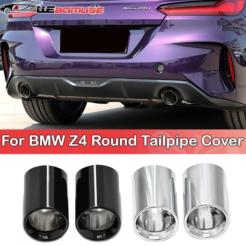 Car Exhaust Tailpipe Black Trim Cover For BMW Z4 Round Port Exhaust Tailpipe Cover Exhaust System Original Cover 2019 to 2024