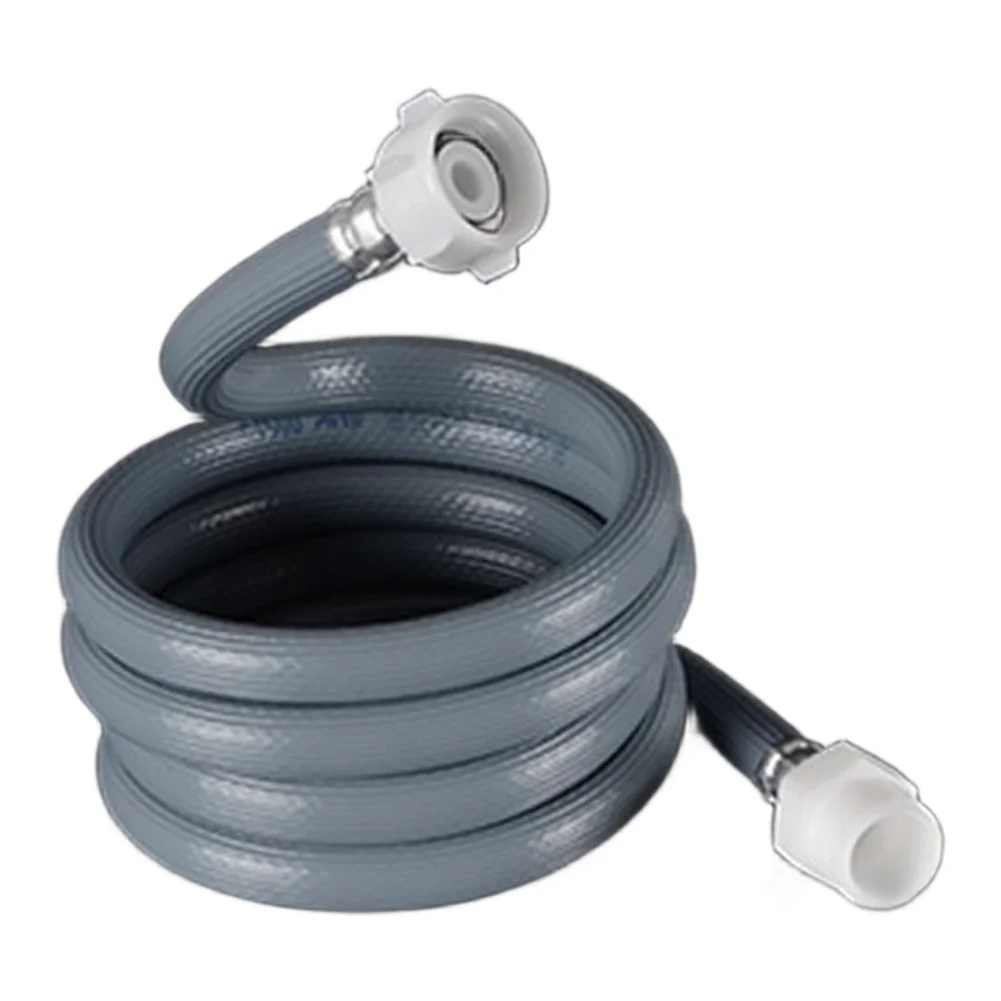 6 point screw inlet washing machine water hose extension 4/5 meter flexible gray PVC material suitable for European drum washers