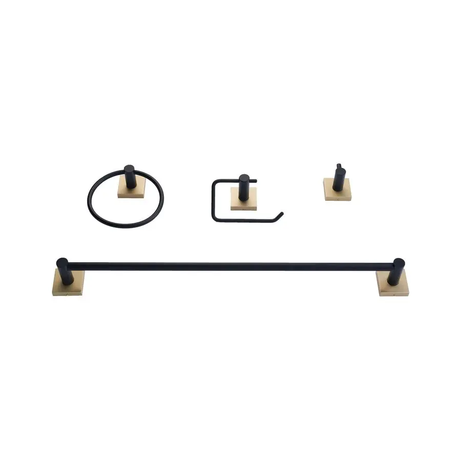 

VINTO Bathroom Accessories Set, Heavy Duty Metal Bath Hardware Set Wall Mounted, Includes Robe Hook, Standard Toilet Paper Holde