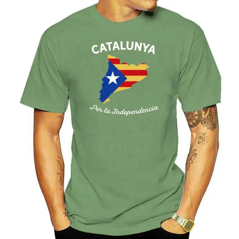 Father Tops Shirt Catalunya Per la Independncia Flag Pattern Tshirt For Men Lovers Day 100% Cotton O Neck Mens Tshirts Cheap