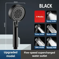 High Pressure Shower Head 5 Modes Adjustable Filter Shower Head Set New Bathroom Shower Head Accessories Sprayer